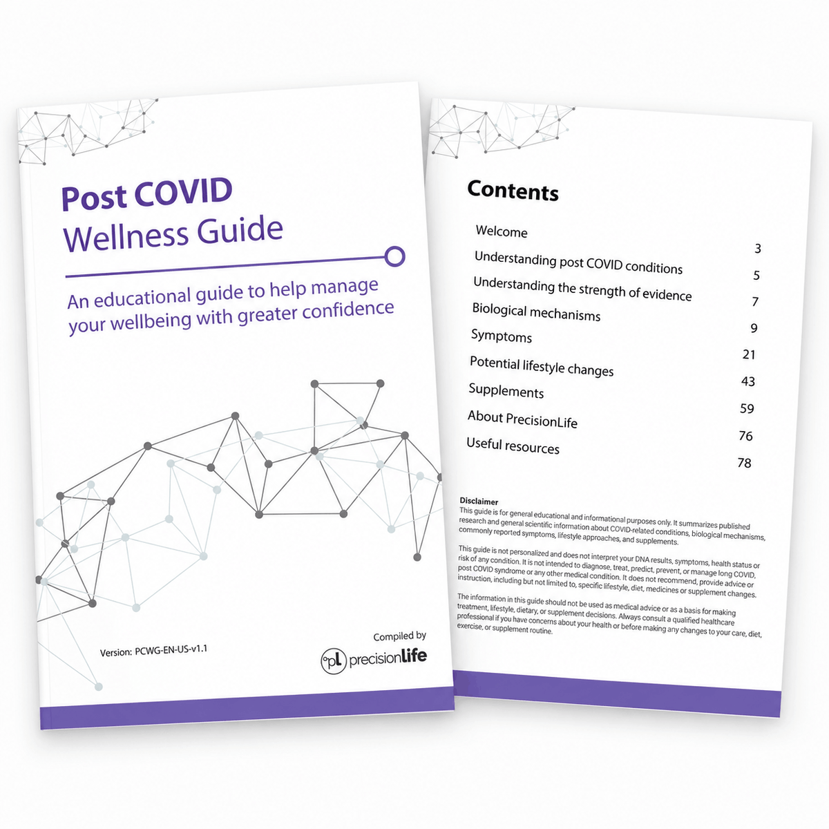 Cover and contents from the Post COVID Wellness Guide