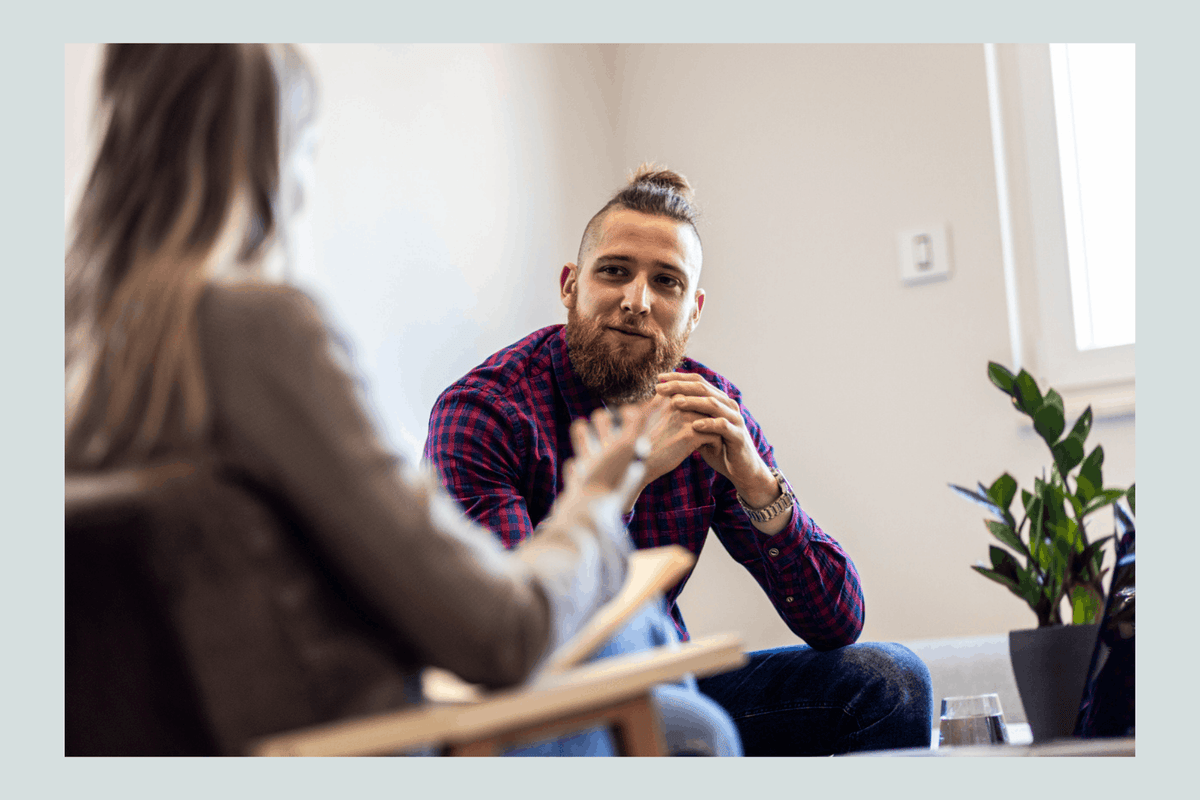 Man talking about his health - long COVID